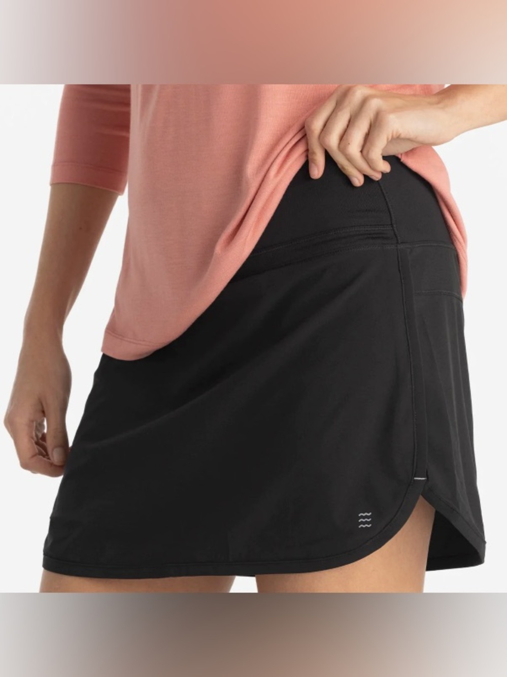 Free Fly Breeze Skort Womens XL Black Bamboo Lined Athletic Tennis Golf NWT